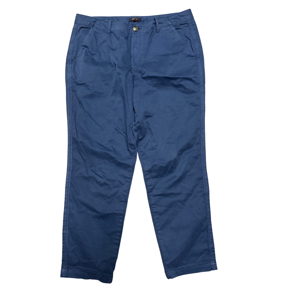 Quince Mens Organic Cotton Stretch Chino Pants Navy Blue Straight Leg Size 31